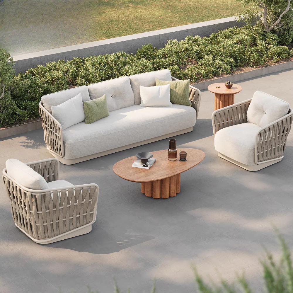 Outdoor Furniture Green - Conjunto de Sofá de Jardim Confortável