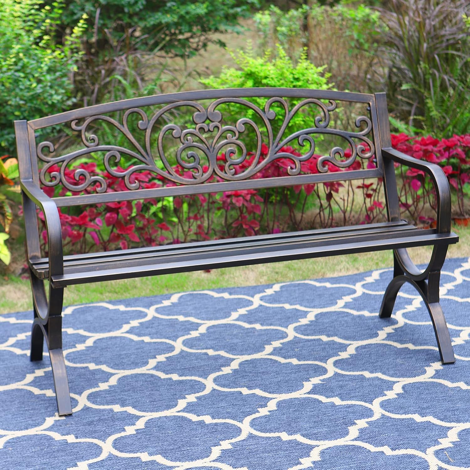 Garden Bench Metal - Banco de Jardim Externo de Bronze