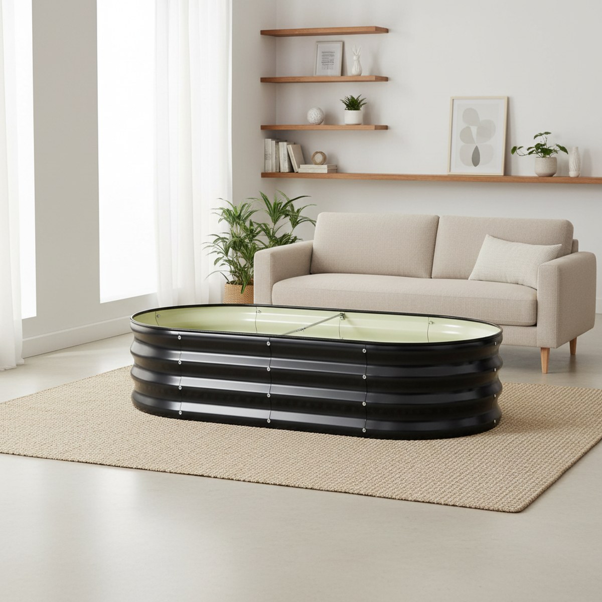 Canteiro Elevado Oval de Metal - Planter Raised Metal avaliação e preço