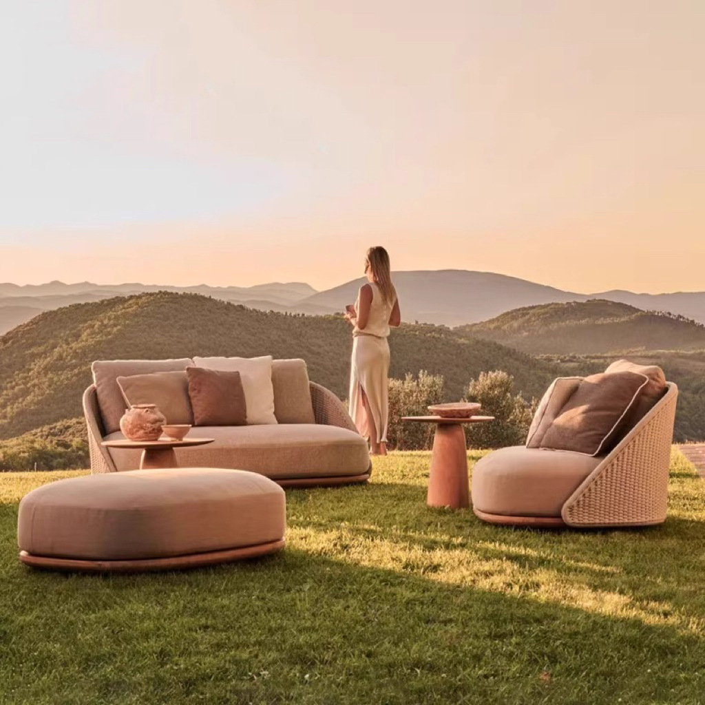 Sofá nórdico de teca para área - Outdoor Furniture Teak Wood avaliação e preço