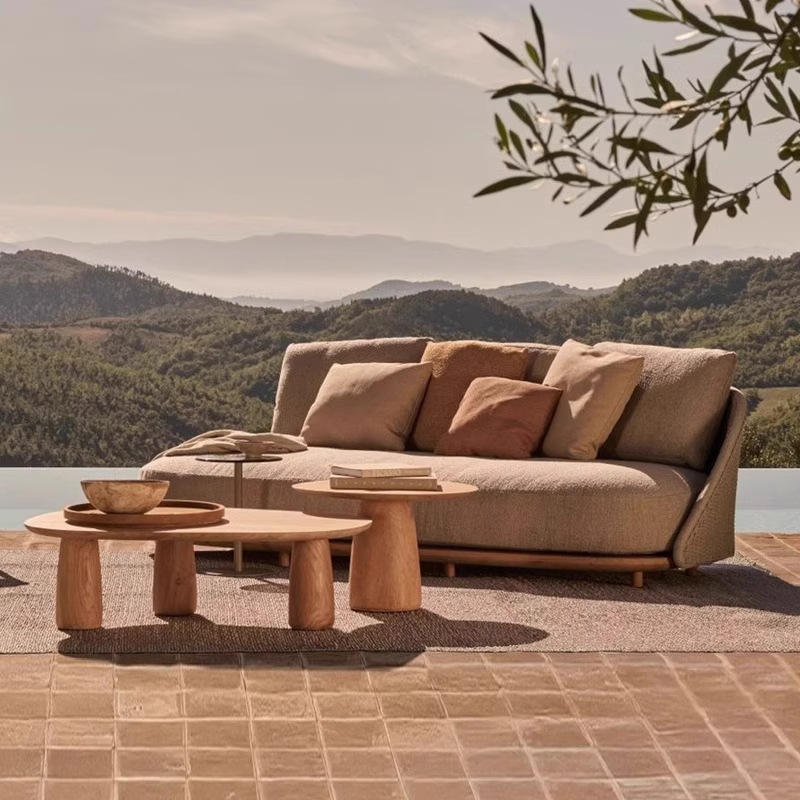 Sofá nórdico de teca para área - Outdoor Furniture Teak Wood avaliação e preço