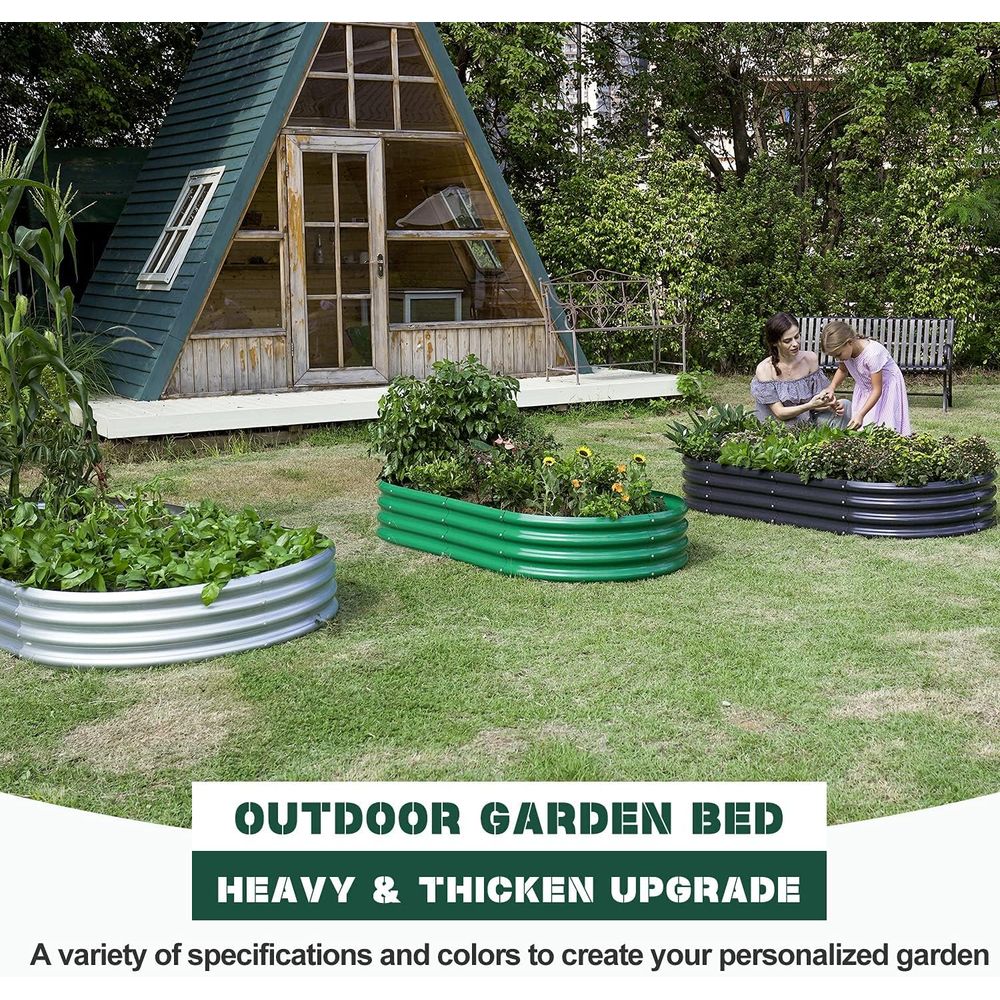 Camas de jardim elevadas ovais - Planter Raised Metal avaliação e preço