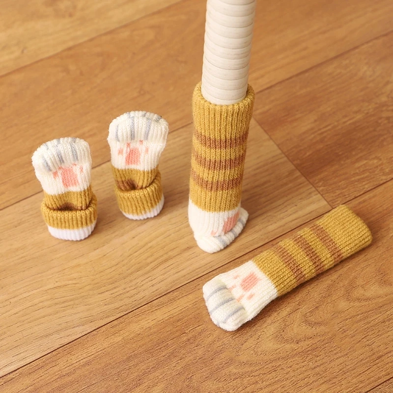 4 pçs/set criatividade gato pa - Outdoor Furniture Leg Protectors avaliação e preço