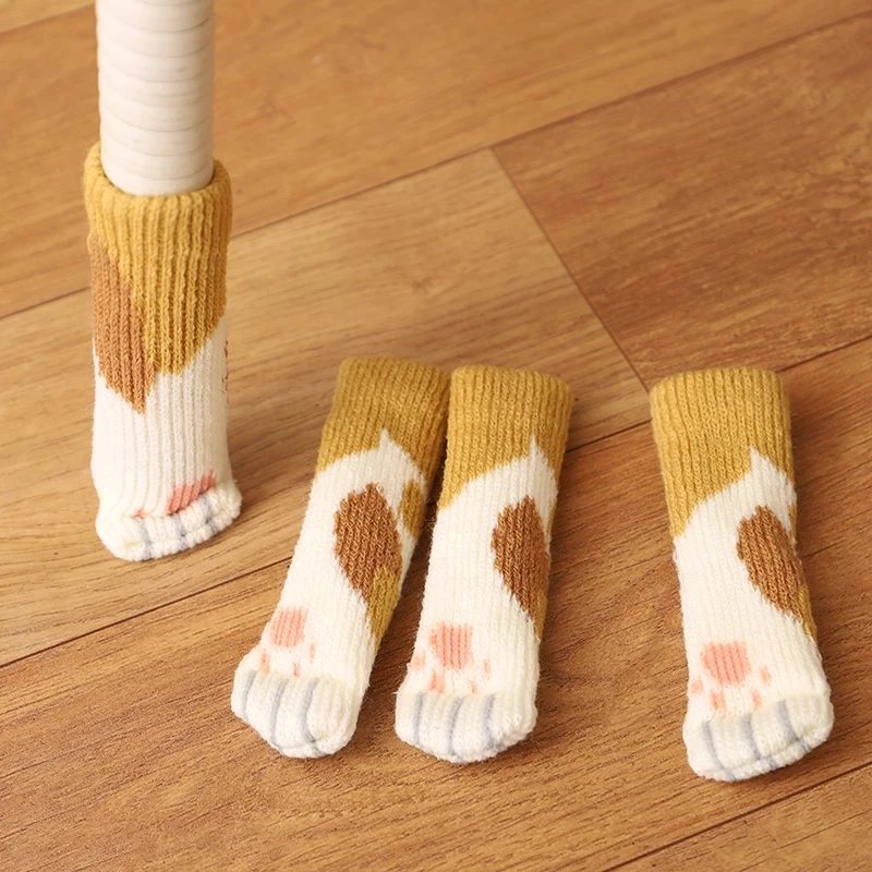 4 pçs/set criatividade gato pa - Outdoor Furniture Leg Protectors avaliação e preço