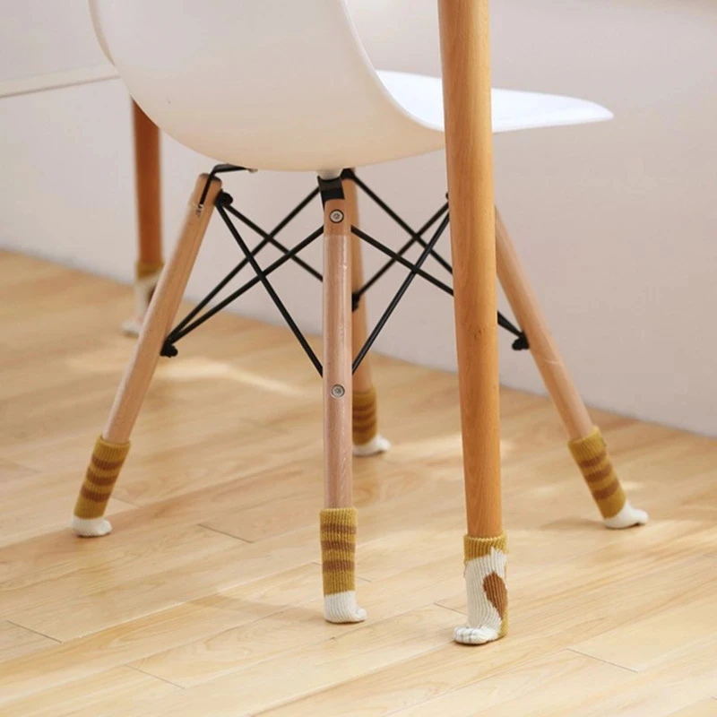 4 pçs/set criatividade gato pa - Outdoor Furniture Leg Protectors avaliação e preço