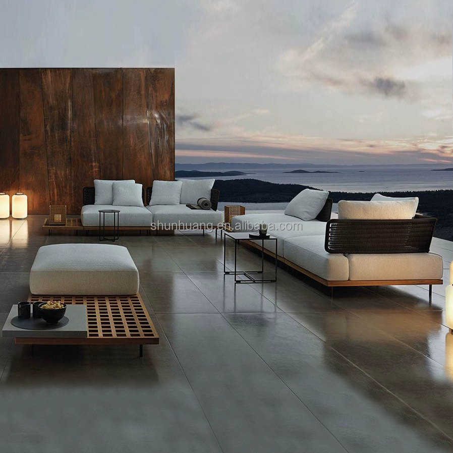 Conjunto de Sofá Moderno para  - Outdoor Furniture Teak Wood avaliação e preço