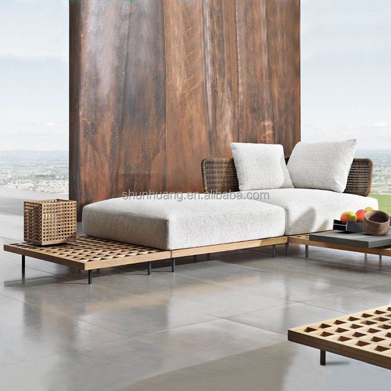 Conjunto de Sofá Moderno para  - Outdoor Furniture Teak Wood avaliação e preço