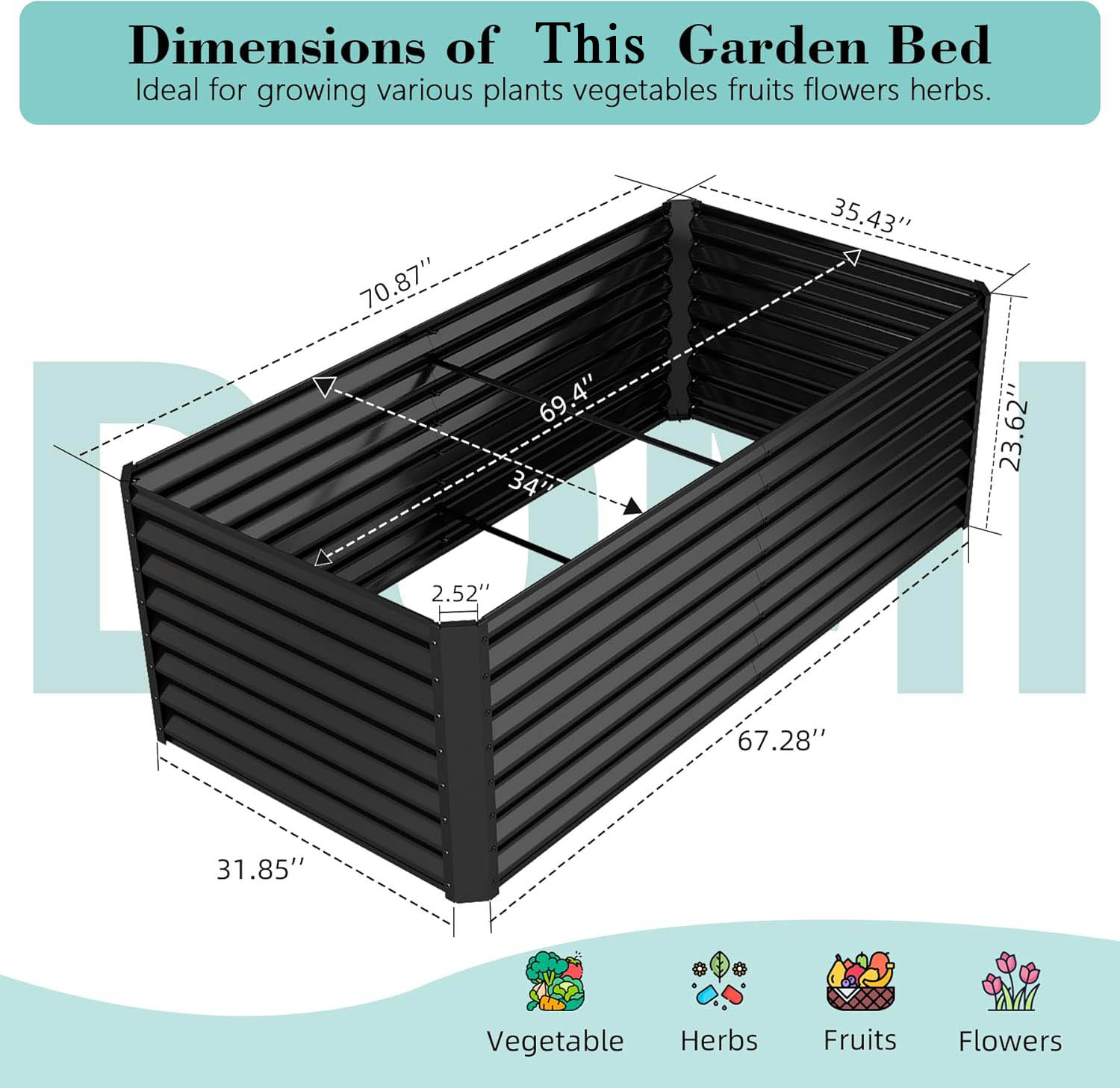 Canteiro Elevado Galvanizado 6 - Planter Raised Metal avaliação e preço