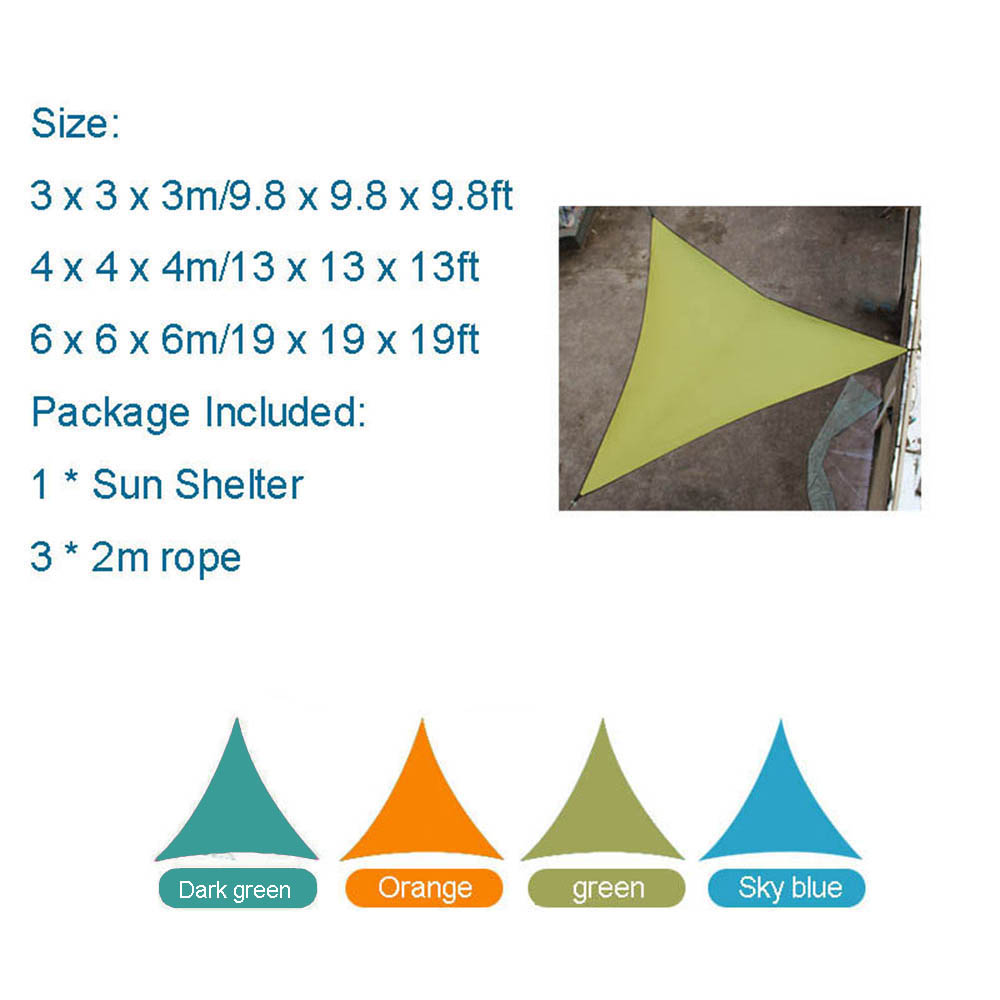 6x6x6 m Triangle Sun Abrigo Re - Sun Sail Shade avaliação e preço