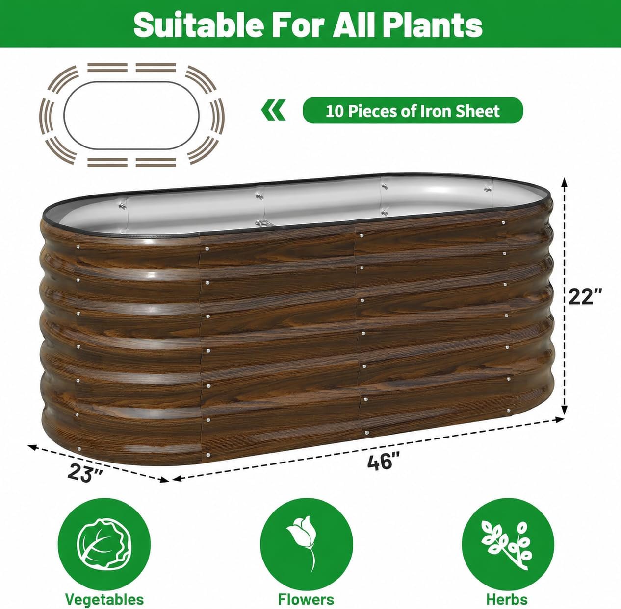 Kit de Canteiro Elevado em Aço - Planter Raised Metal avaliação e preço