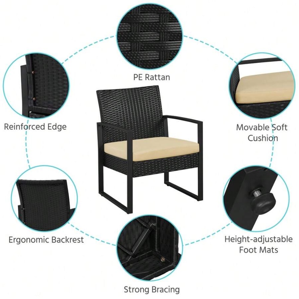 Conjunto de Móveis de Vime par - Outdoor Furniture Durable avaliação e preço