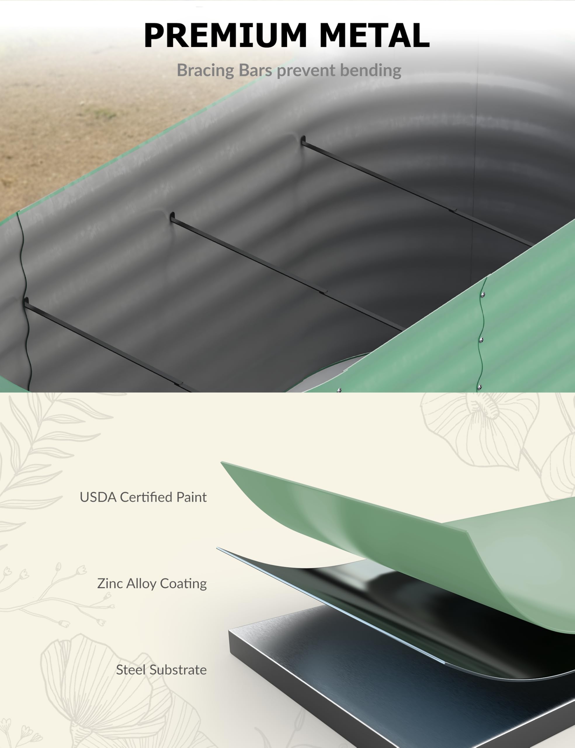 Canteiro Elevado Galvanizado 8 - Planter Raised Metal avaliação e preço