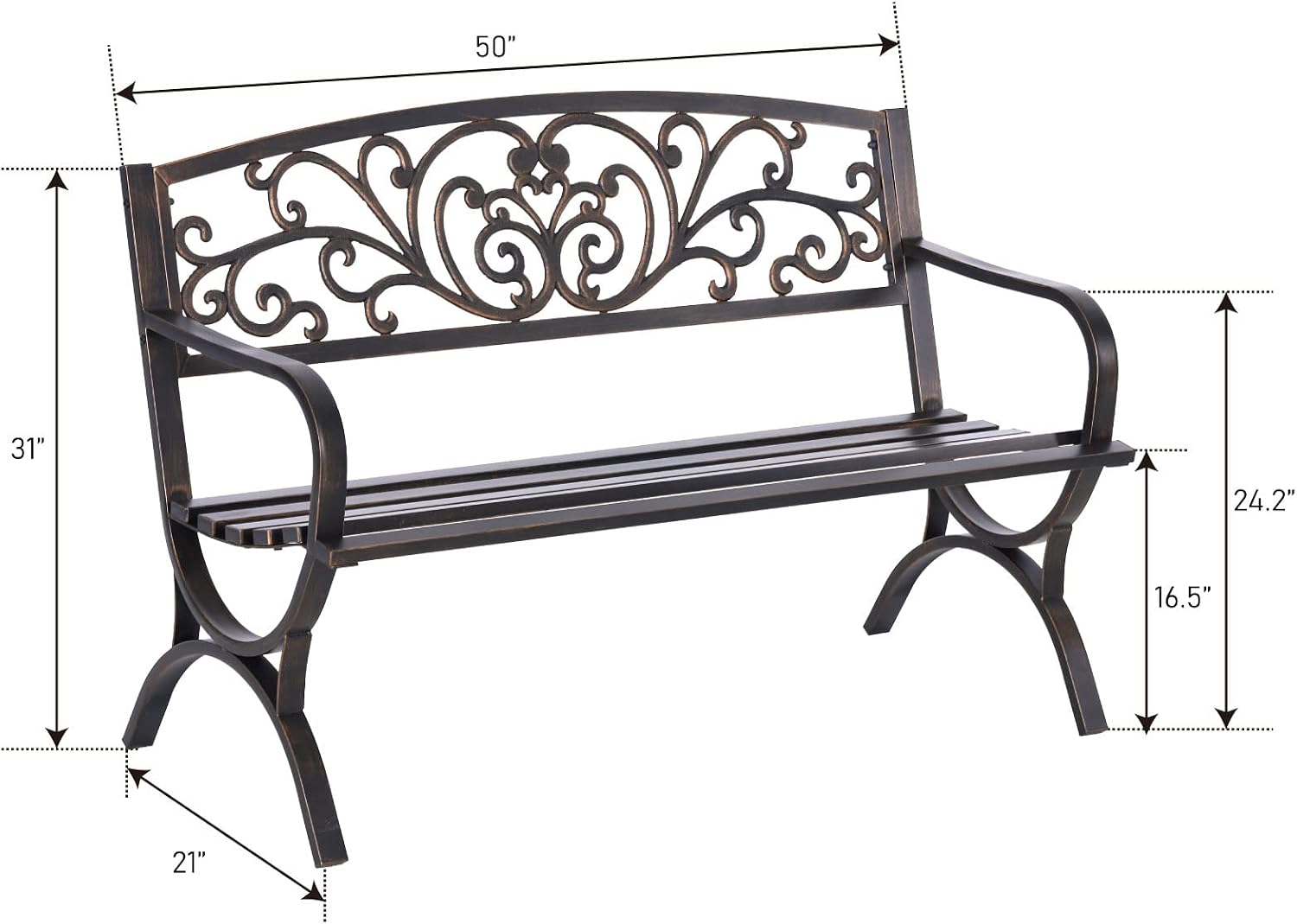 Banco de Jardim Externo de Bro - Garden Bench Metal avaliação e preço