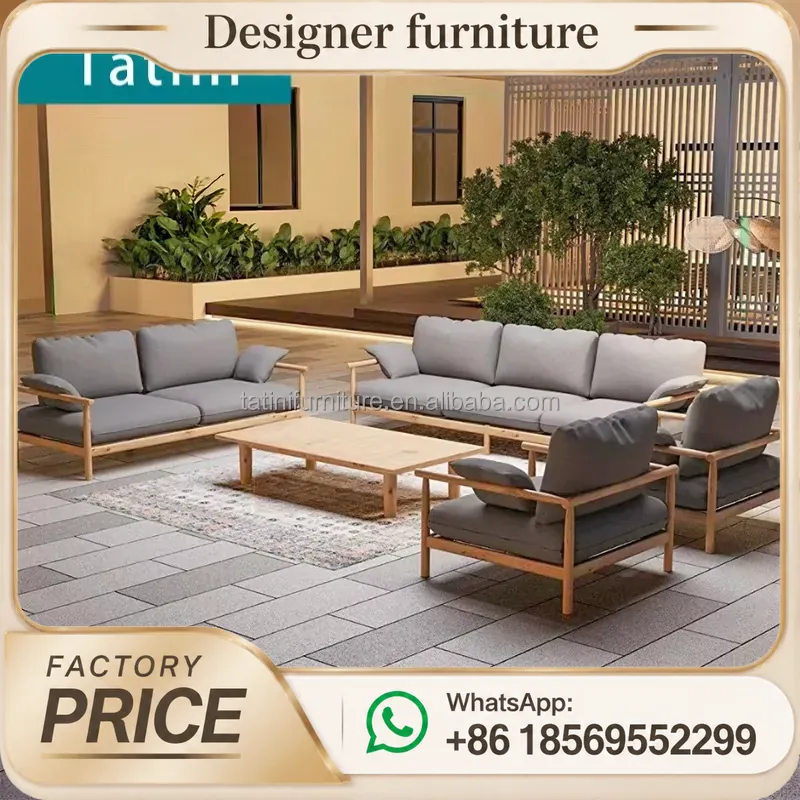 Conjunto de Sofá de Madeira Te - Outdoor Furniture Teak Wood avaliação e preço
