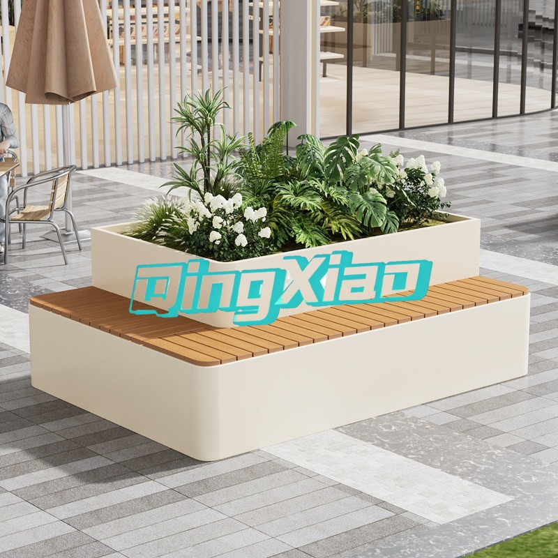 Banco de exterior com vaso int - Garden Bench Metal avaliação e preço